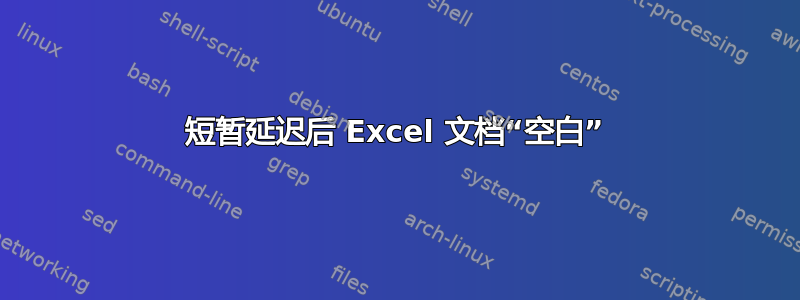 短暂延迟后 Excel 文档“空白”