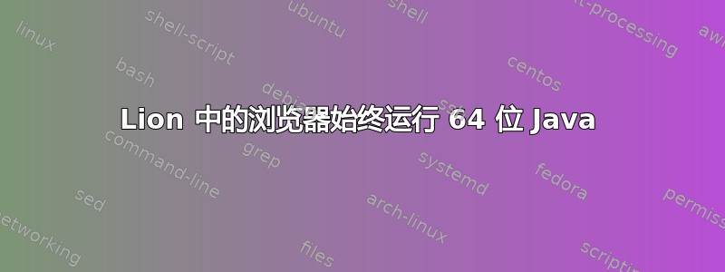 Lion 中的浏览器始终运行 64 位 Java