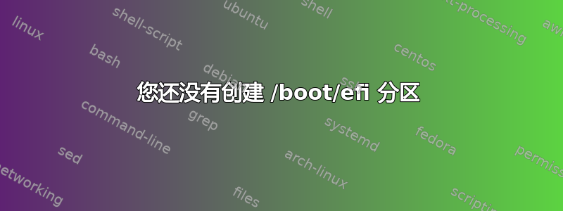 您还没有创建 /boot/efi 分区