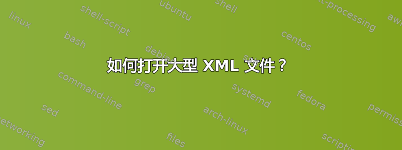 如何打开大型 XML 文件？