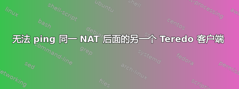 无法 ping 同一 NAT 后面的另一个 Teredo 客户端