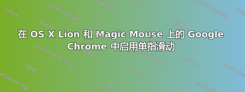 在 OS X Lion 和 Magic Mouse 上的 Google Chrome 中启用单指滑动