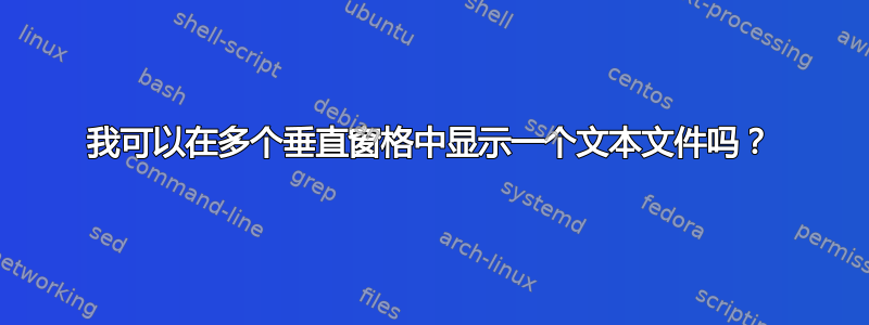 我可以在多个垂直窗格中显示一个文本文件吗？