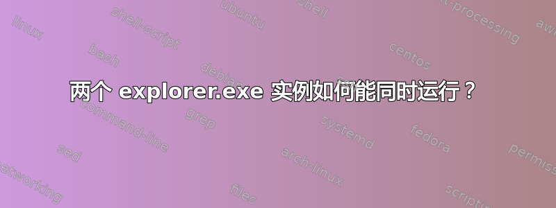 两个 explorer.exe 实例如何能同时运行？