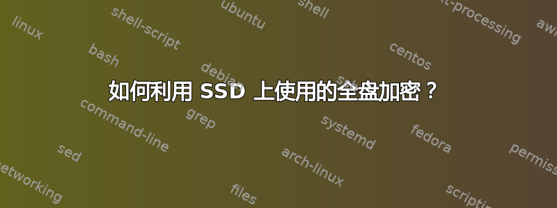 如何利用 SSD 上使用的全盘加密？