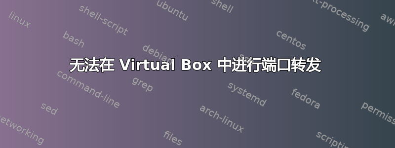 无法在 Virtual Box 中进行端口转发