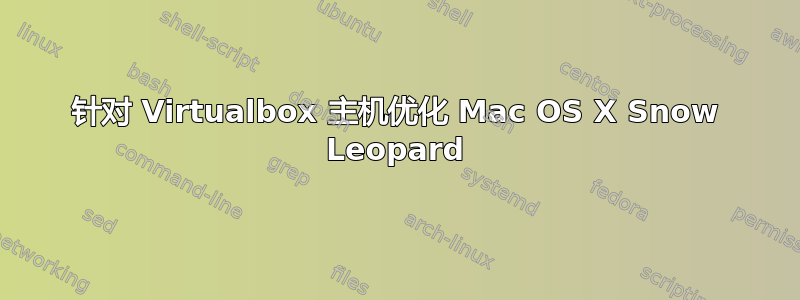 针对 Virtualbox 主机优化 Mac OS X Snow Leopard