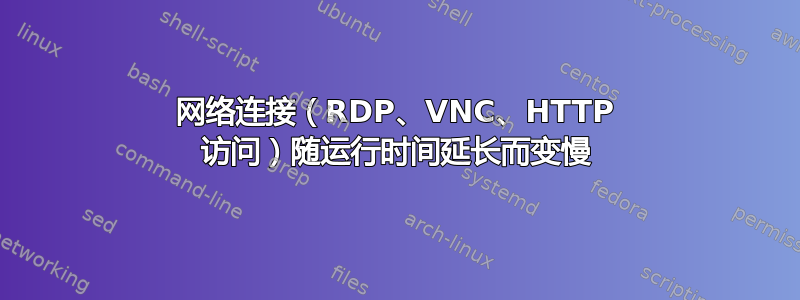 网络连接（RDP、VNC、HTTP 访问）随运行时间延长而变慢