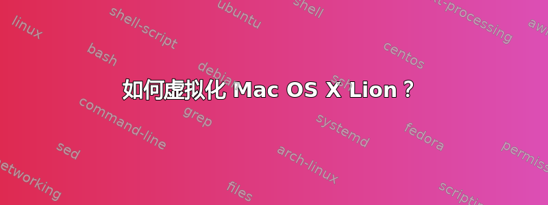 如何虚拟化 Mac OS X Lion？