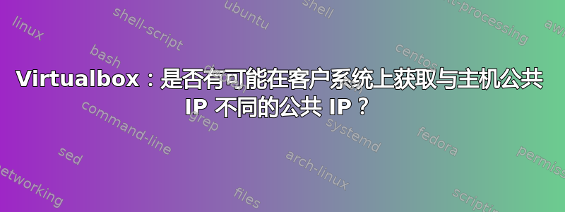 Virtualbox：是否有可能在客户系统上获取与主机公共 IP 不同的公共 IP？