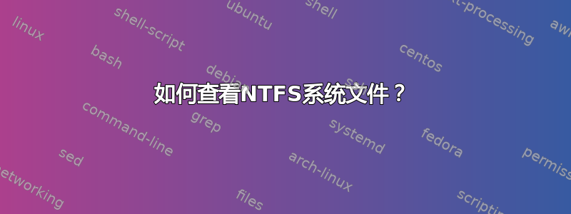 如何查看NTFS系统文件？