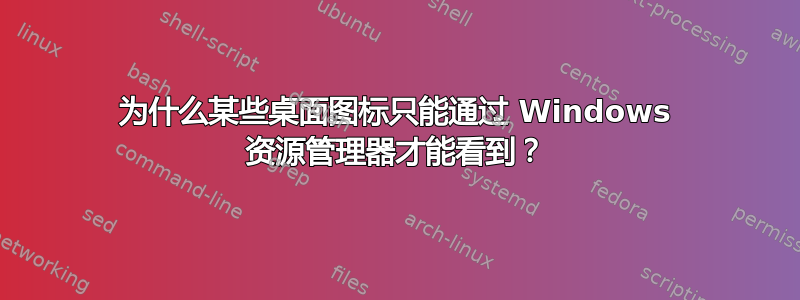 为什么某些桌面图标只能通过 Windows 资源管理器才能看到？