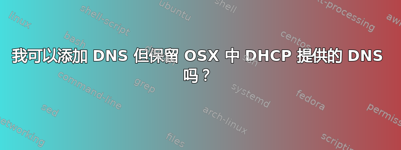 我可以添加 DNS 但保留 OSX 中 DHCP 提供的 DNS 吗？