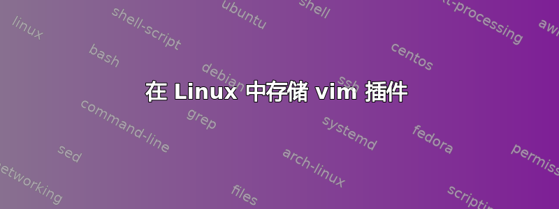 在 Linux 中存储 vim 插件