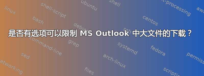 是否有选项可以限制 MS Outlook 中大文件的下载？