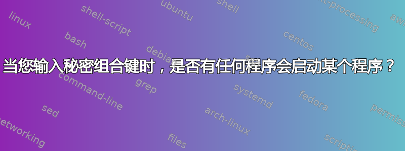 当您输入秘密组合键时，是否有任何程序会启动某个程序？