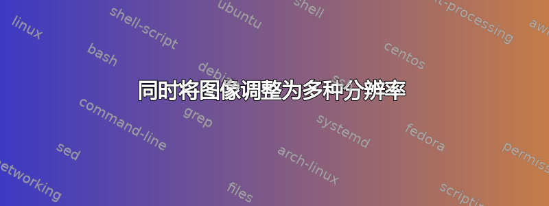 同时将图像调整为多种分辨率