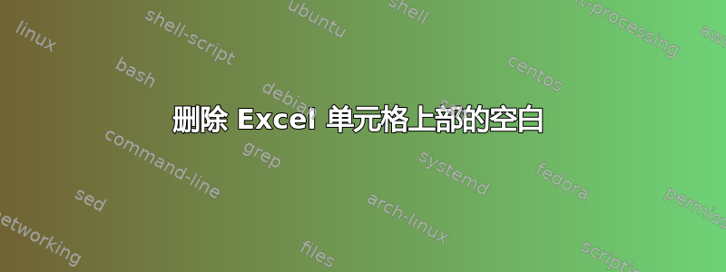 删除 Excel 单元格上部的空白