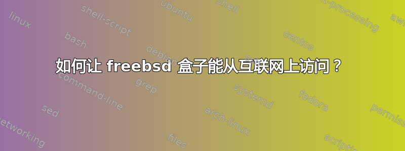 如何让 freebsd 盒子能从互联网上访问？