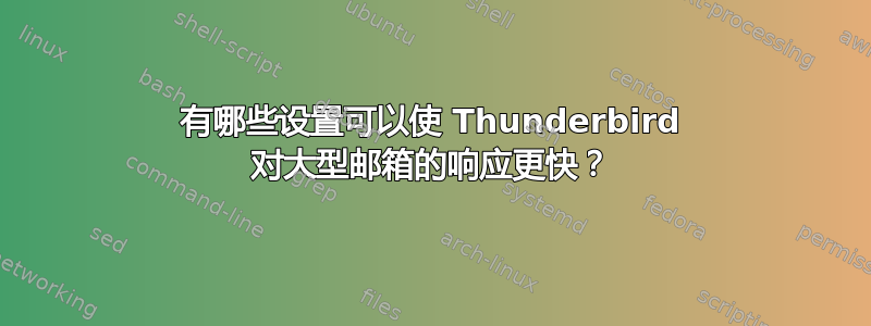 有哪些设置可以使 Thunderbird 对大型邮箱的响应更快？