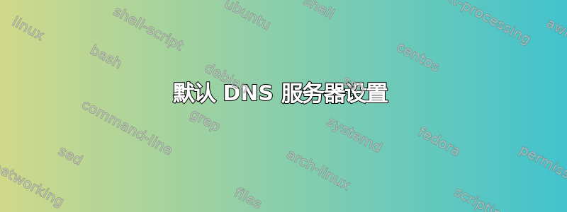 默认 DNS 服务器设置