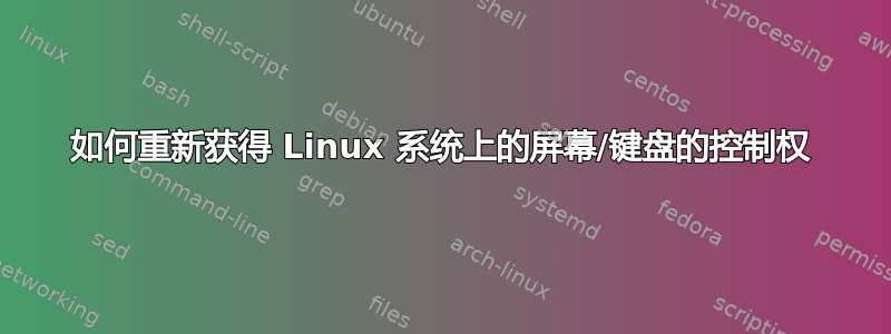 如何重新获得 Linux 系统上的屏幕/键盘的控制权