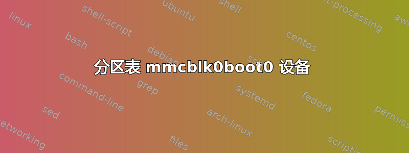 分区表 mmcblk0boot0 设备