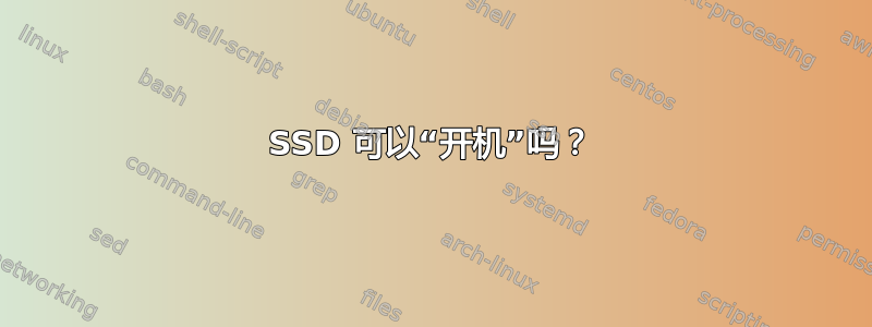 SSD 可以“开机”吗？