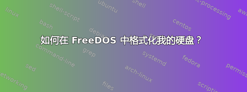 如何在 FreeDOS 中格式化我的硬盘？