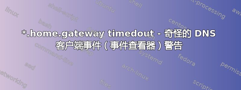 *.home.gateway timedout - 奇怪的 DNS 客户端事件（事件查看器）警告