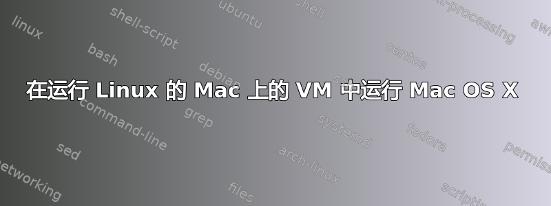 在运行 Linux 的 Mac 上的 VM 中运行 Mac OS X