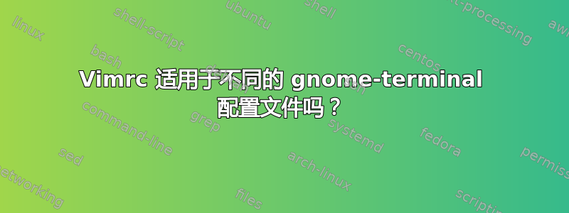 Vimrc 适用于不同的 gnome-terminal 配置文件吗？