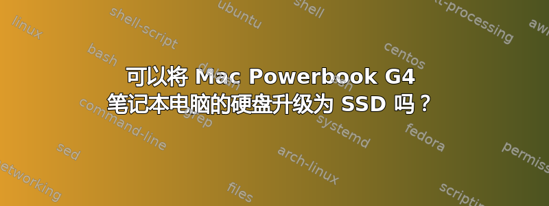 可以将 Mac Powerbook G4 笔记本电脑的硬盘升级为 SSD 吗？