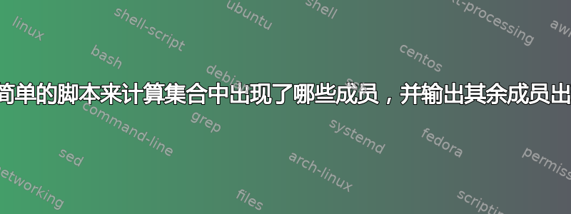 制作一个简单的脚本来计算集合中出现了哪些成员，并输出其余成员出现的概率