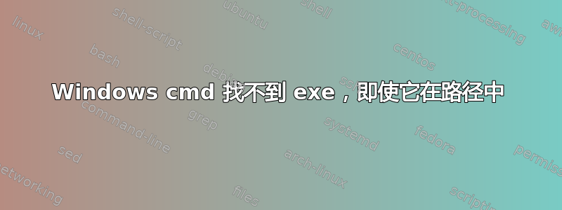 Windows cmd 找不到 exe，即使它在路径中