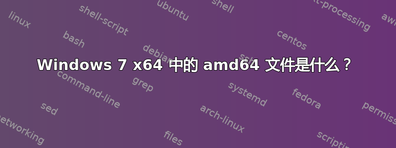 Windows 7 x64 中的 amd64 文件是什么？