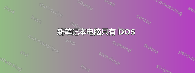 新笔记本电脑只有 DOS