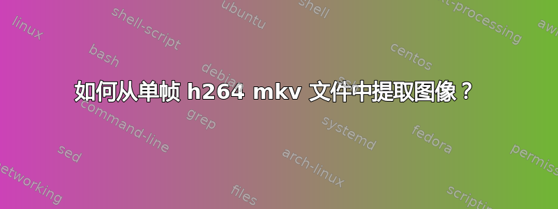 如何从单帧 h264 mkv 文件中提取图像？