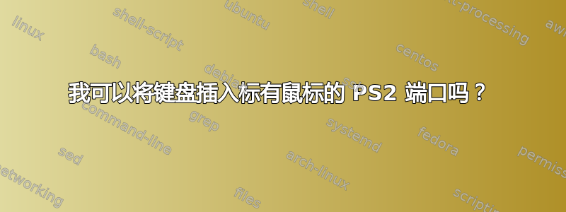 我可以将键盘插入标有鼠标的 PS2 端口吗？