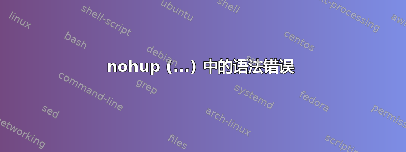 nohup (...) 中的语法错误