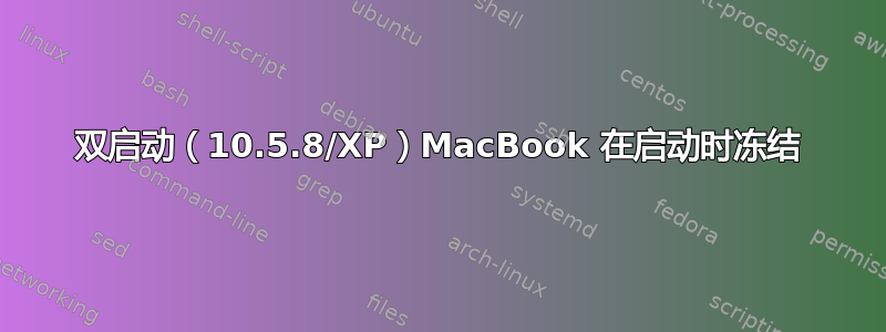 双启动（10.5.8/XP）MacBook 在启动时冻结