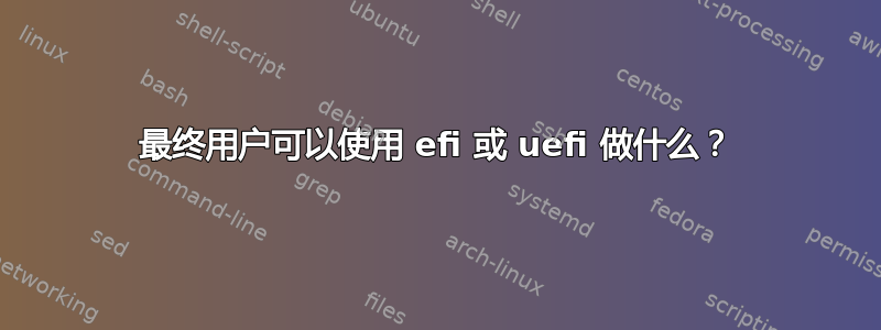 最终用户可以使用 efi 或 uefi 做什么？