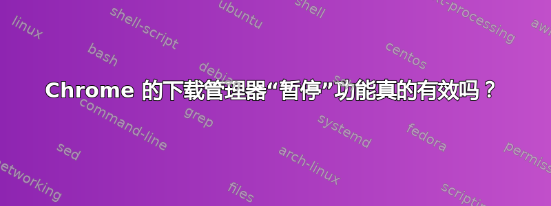 Chrome 的下载管理器“暂停”功能真的有效吗？