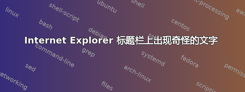 Internet Explorer 标题栏上出现奇怪的文字