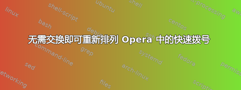 无需交换即可重新排列 Opera 中的快速拨号