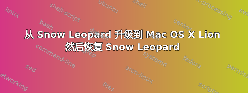 从 Snow Leopard 升级到 Mac OS X Lion 然后恢复 Snow Leopard