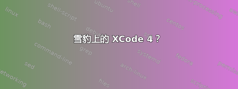 雪豹上的 XCode 4？