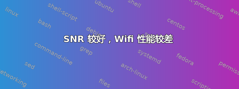 SNR 较好，Wifi 性能较差