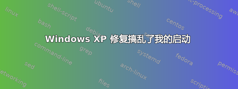 Windows XP 修复搞乱了我的启动