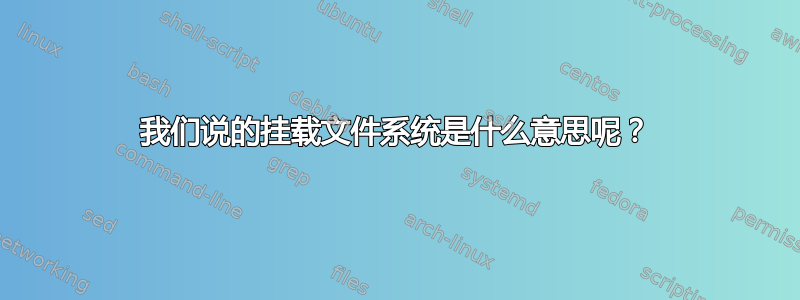 我们说的挂载文件系统是什么意思呢？